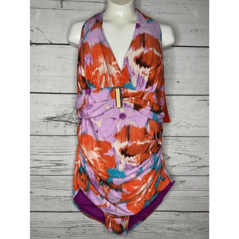 NWT Spanx Aloha Floral Body‎ Shaping One Piece Bathing SwimSuit Women 18 Taiwan